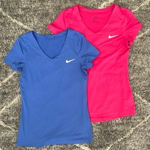 2 Nike Dri-Fit V Neck Shirts